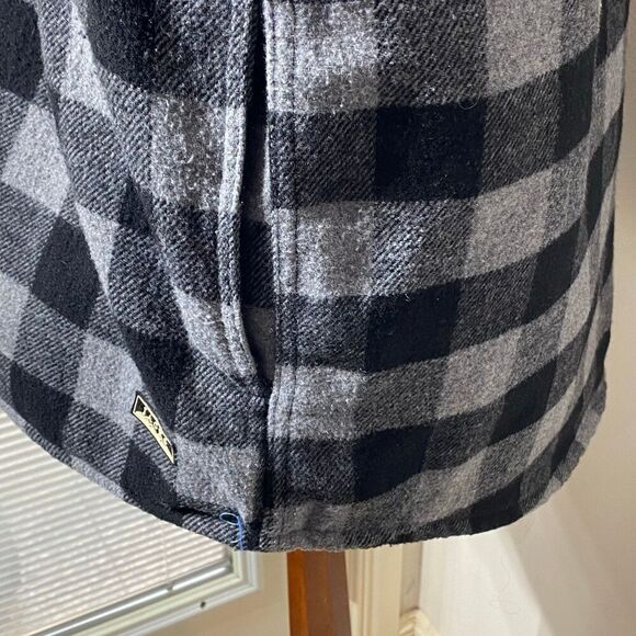 Jachs New York Shirt Jacket, Black/Grey Checkered Size XXL Wool Blend - Picture 5 of 9